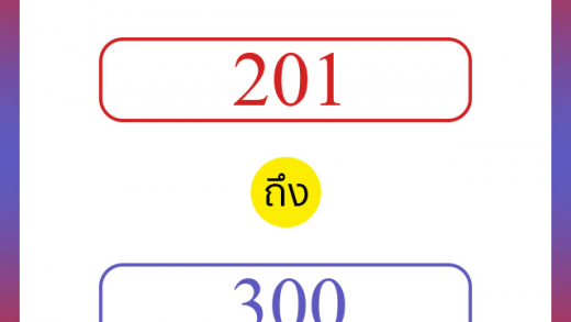 วิธีนับตัวเลขภาษาอังกฤษ 201 ถึง 300 เอาไว้คุยกับชาวต่างชาติ