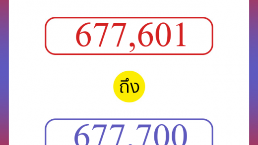วิธีนับตัวเลขภาษาอังกฤษ 677601 ถึง 677700 เอาไว้คุยกับชาวต่างชาติ