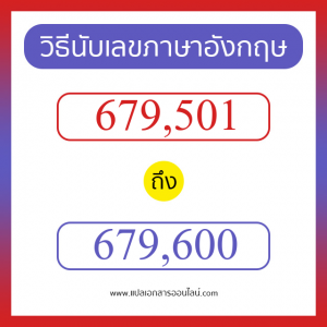 วิธีนับตัวเลขภาษาอังกฤษ 679501 ถึง 679600 เอาไว้คุยกับชาวต่างชาติ