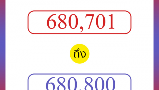 วิธีนับตัวเลขภาษาอังกฤษ 680701 ถึง 680800 เอาไว้คุยกับชาวต่างชาติ