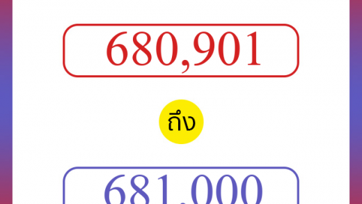 วิธีนับตัวเลขภาษาอังกฤษ 680901 ถึง 681000 เอาไว้คุยกับชาวต่างชาติ