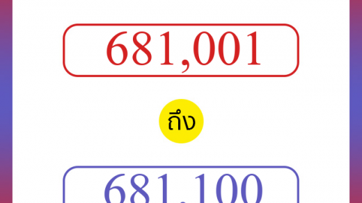 วิธีนับตัวเลขภาษาอังกฤษ 681001 ถึง 681100 เอาไว้คุยกับชาวต่างชาติ