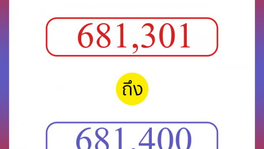 วิธีนับตัวเลขภาษาอังกฤษ 681301 ถึง 681400 เอาไว้คุยกับชาวต่างชาติ