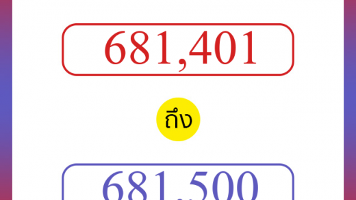 วิธีนับตัวเลขภาษาอังกฤษ 681401 ถึง 681500 เอาไว้คุยกับชาวต่างชาติ