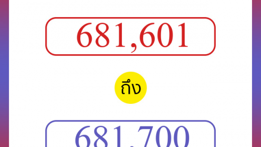 วิธีนับตัวเลขภาษาอังกฤษ 681601 ถึง 681700 เอาไว้คุยกับชาวต่างชาติ