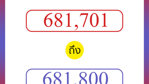 วิธีนับตัวเลขภาษาอังกฤษ 681701 ถึง 681800 เอาไว้คุยกับชาวต่างชาติ