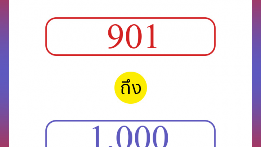 วิธีนับตัวเลขภาษาอังกฤษ 901 ถึง 1000 เอาไว้คุยกับชาวต่างชาติ