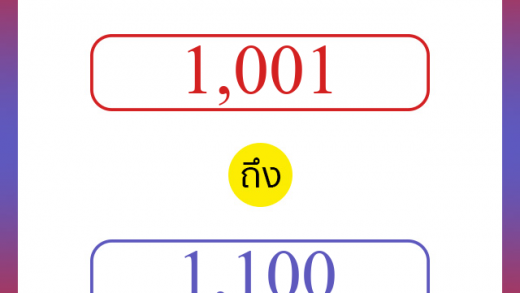 วิธีนับตัวเลขภาษาอังกฤษ 1001 ถึง 1100 เอาไว้คุยกับชาวต่างชาติ
