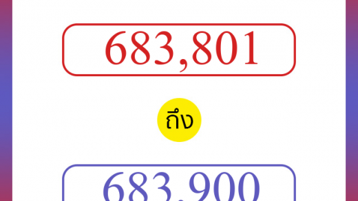 วิธีนับตัวเลขภาษาอังกฤษ 683801 ถึง 683900 เอาไว้คุยกับชาวต่างชาติ