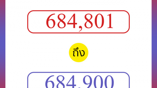 วิธีนับตัวเลขภาษาอังกฤษ 684801 ถึง 684900 เอาไว้คุยกับชาวต่างชาติ