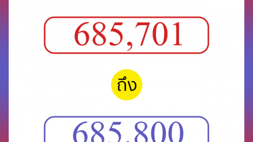 วิธีนับตัวเลขภาษาอังกฤษ 685701 ถึง 685800 เอาไว้คุยกับชาวต่างชาติ