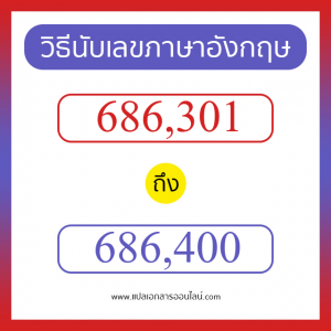 วิธีนับตัวเลขภาษาอังกฤษ 686301 ถึง 686400 เอาไว้คุยกับชาวต่างชาติ