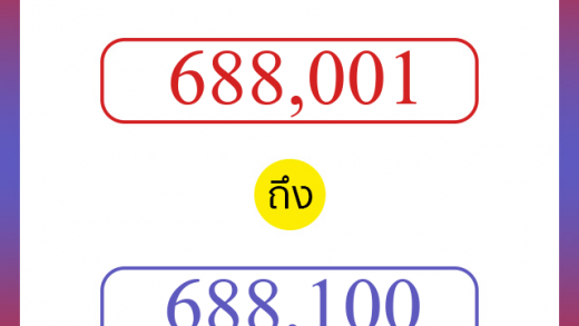 วิธีนับตัวเลขภาษาอังกฤษ 688001 ถึง 688100 เอาไว้คุยกับชาวต่างชาติ