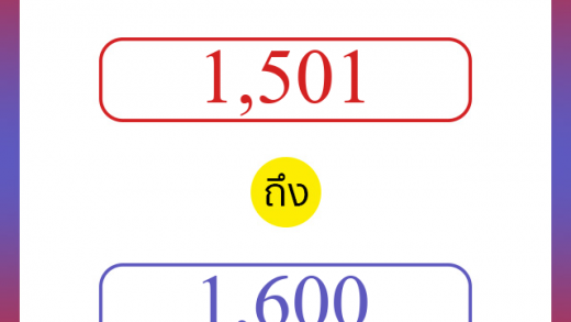 วิธีนับตัวเลขภาษาอังกฤษ 1501 ถึง 1600 เอาไว้คุยกับชาวต่างชาติ