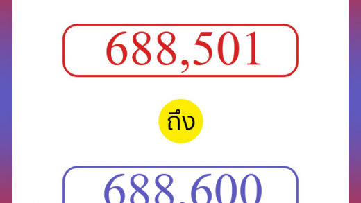 วิธีนับตัวเลขภาษาอังกฤษ 688501 ถึง 688600 เอาไว้คุยกับชาวต่างชาติ