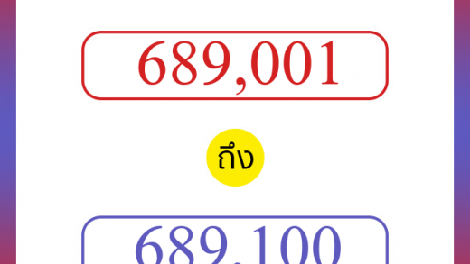 วิธีนับตัวเลขภาษาอังกฤษ 689001 ถึง 689100 เอาไว้คุยกับชาวต่างชาติ