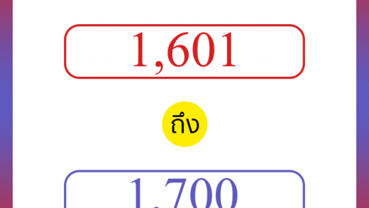 วิธีนับตัวเลขภาษาอังกฤษ 1601 ถึง 1700 เอาไว้คุยกับชาวต่างชาติ