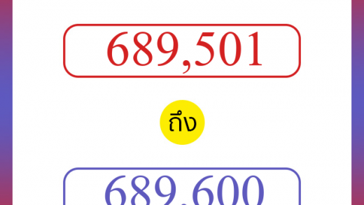 วิธีนับตัวเลขภาษาอังกฤษ 689501 ถึง 689600 เอาไว้คุยกับชาวต่างชาติ