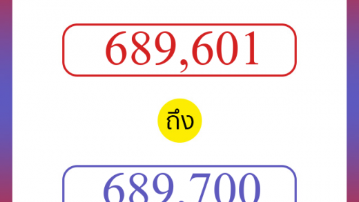 วิธีนับตัวเลขภาษาอังกฤษ 689601 ถึง 689700 เอาไว้คุยกับชาวต่างชาติ