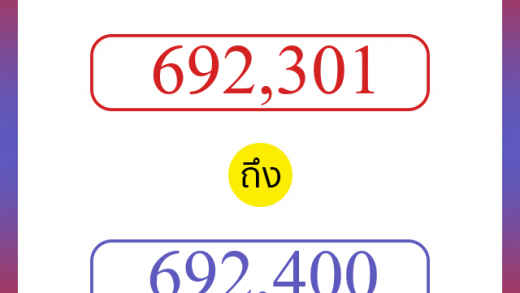 วิธีนับตัวเลขภาษาอังกฤษ 692301 ถึง 692400 เอาไว้คุยกับชาวต่างชาติ