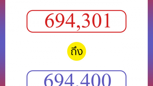 วิธีนับตัวเลขภาษาอังกฤษ 694301 ถึง 694400 เอาไว้คุยกับชาวต่างชาติ