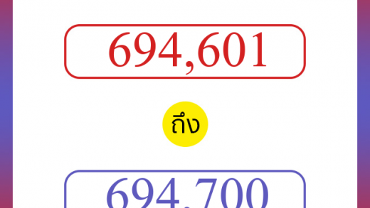 วิธีนับตัวเลขภาษาอังกฤษ 694601 ถึง 694700 เอาไว้คุยกับชาวต่างชาติ