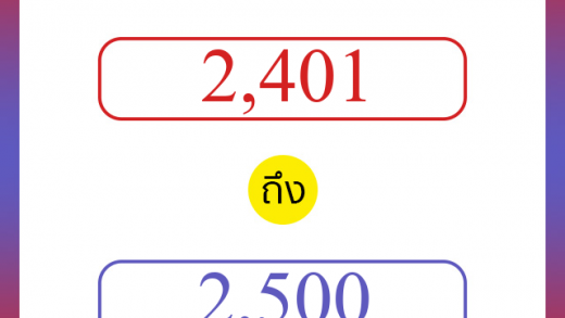 วิธีนับตัวเลขภาษาอังกฤษ 2401 ถึง 2500 เอาไว้คุยกับชาวต่างชาติ