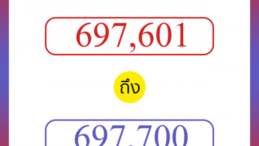 วิธีนับตัวเลขภาษาอังกฤษ 697601 ถึง 697700 เอาไว้คุยกับชาวต่างชาติ