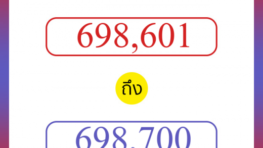 วิธีนับตัวเลขภาษาอังกฤษ 698601 ถึง 698700 เอาไว้คุยกับชาวต่างชาติ