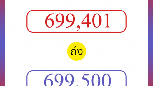 วิธีนับตัวเลขภาษาอังกฤษ 699401 ถึง 699500 เอาไว้คุยกับชาวต่างชาติ
