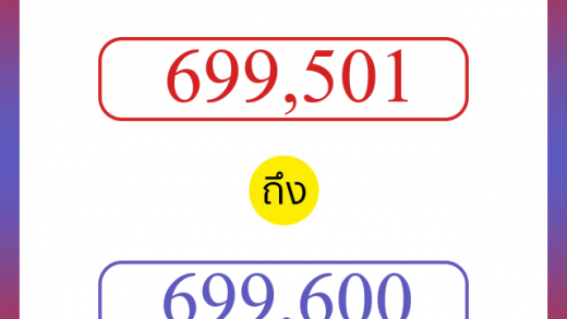 วิธีนับตัวเลขภาษาอังกฤษ 699501 ถึง 699600 เอาไว้คุยกับชาวต่างชาติ