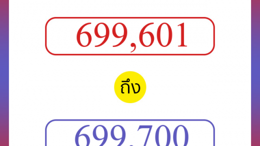 วิธีนับตัวเลขภาษาอังกฤษ 699601 ถึง 699700 เอาไว้คุยกับชาวต่างชาติ