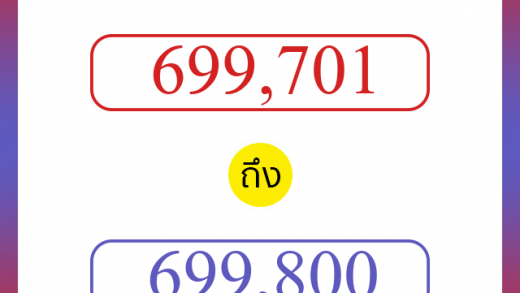 วิธีนับตัวเลขภาษาอังกฤษ 699701 ถึง 699800 เอาไว้คุยกับชาวต่างชาติ