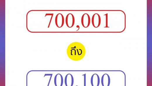 วิธีนับตัวเลขภาษาอังกฤษ 700001 ถึง 700100 เอาไว้คุยกับชาวต่างชาติ