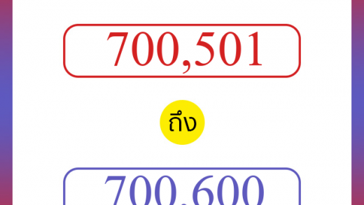 วิธีนับตัวเลขภาษาอังกฤษ 700501 ถึง 700600 เอาไว้คุยกับชาวต่างชาติ