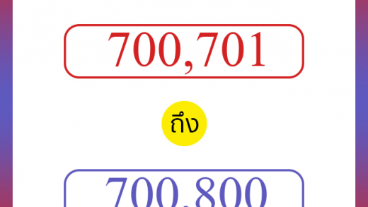 วิธีนับตัวเลขภาษาอังกฤษ 700701 ถึง 700800 เอาไว้คุยกับชาวต่างชาติ