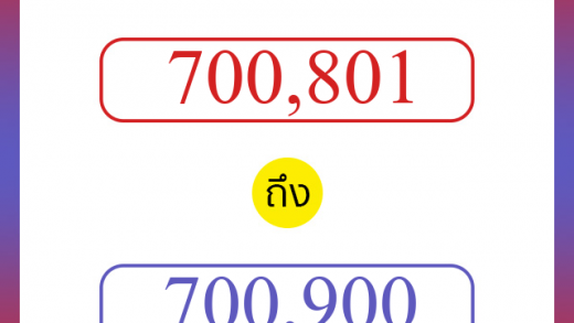 วิธีนับตัวเลขภาษาอังกฤษ 700801 ถึง 700900 เอาไว้คุยกับชาวต่างชาติ