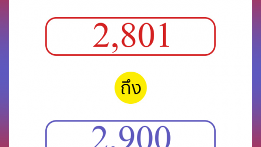 วิธีนับตัวเลขภาษาอังกฤษ 2801 ถึง 2900 เอาไว้คุยกับชาวต่างชาติ