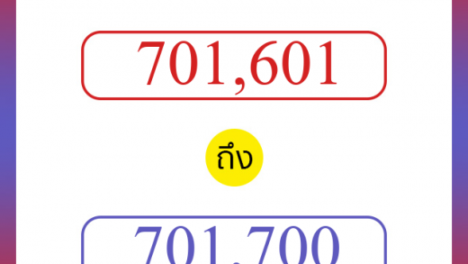 วิธีนับตัวเลขภาษาอังกฤษ 701601 ถึง 701700 เอาไว้คุยกับชาวต่างชาติ