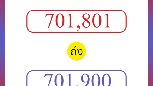 วิธีนับตัวเลขภาษาอังกฤษ 701801 ถึง 701900 เอาไว้คุยกับชาวต่างชาติ