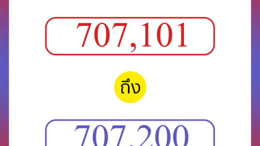 วิธีนับตัวเลขภาษาอังกฤษ 707101 ถึง 707200 เอาไว้คุยกับชาวต่างชาติ