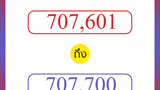 วิธีนับตัวเลขภาษาอังกฤษ 707601 ถึง 707700 เอาไว้คุยกับชาวต่างชาติ