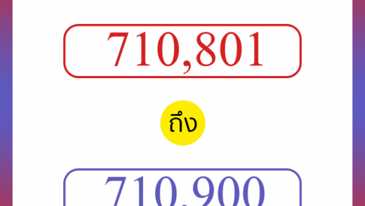 วิธีนับตัวเลขภาษาอังกฤษ 710801 ถึง 710900 เอาไว้คุยกับชาวต่างชาติ