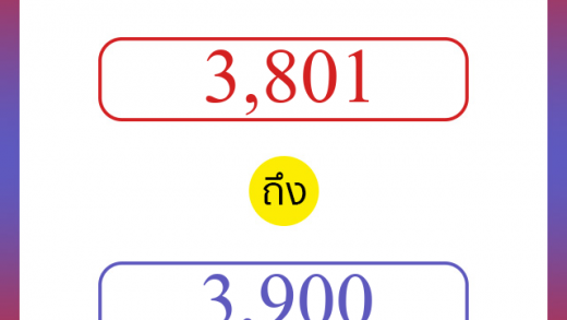 วิธีนับตัวเลขภาษาอังกฤษ 3801 ถึง 3900 เอาไว้คุยกับชาวต่างชาติ