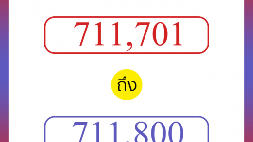 วิธีนับตัวเลขภาษาอังกฤษ 711701 ถึง 711800 เอาไว้คุยกับชาวต่างชาติ