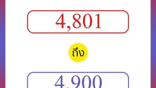 วิธีนับตัวเลขภาษาอังกฤษ 4801 ถึง 4900 เอาไว้คุยกับชาวต่างชาติ