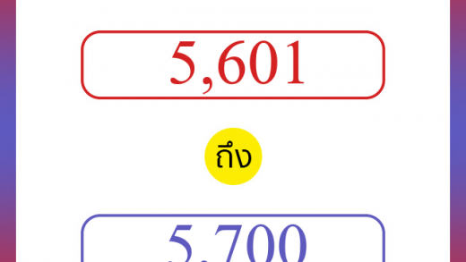 วิธีนับตัวเลขภาษาอังกฤษ 5601 ถึง 5700 เอาไว้คุยกับชาวต่างชาติ