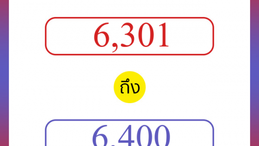 วิธีนับตัวเลขภาษาอังกฤษ 6301 ถึง 6400 เอาไว้คุยกับชาวต่างชาติ