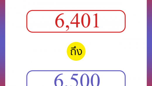 วิธีนับตัวเลขภาษาอังกฤษ 6401 ถึง 6500 เอาไว้คุยกับชาวต่างชาติ