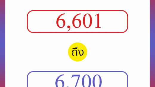 วิธีนับตัวเลขภาษาอังกฤษ 6601 ถึง 6700 เอาไว้คุยกับชาวต่างชาติ